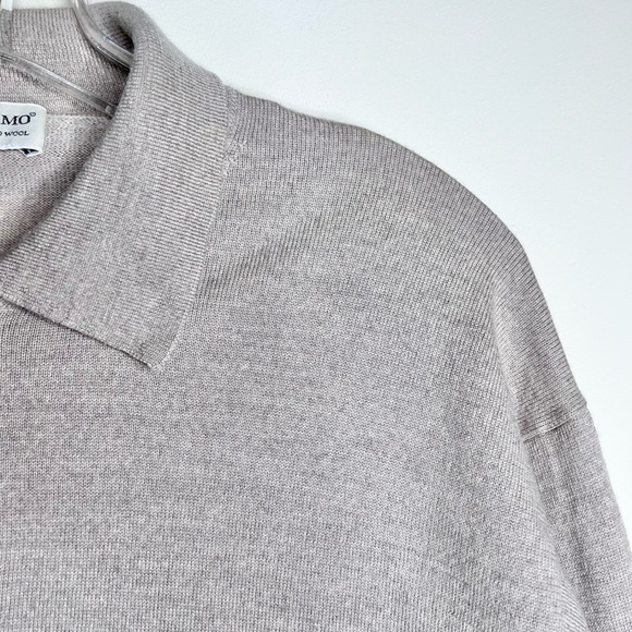 Pronto Uomo extra fine merino wool knit polo pullover sweater 3 button beige - Picture 7 of 11